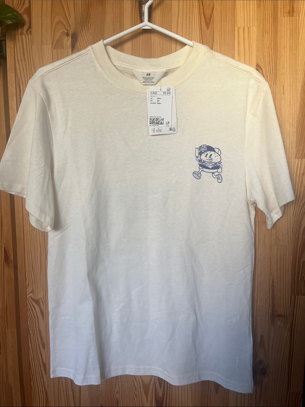 H&M Cream Short-Sleeve Graphic Tee (size 14+)